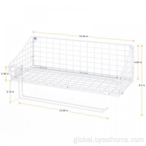 Kitchenware Storage Stainless-Steel Mesh Wall Mounted Kitchen Paper Holder White Factory
